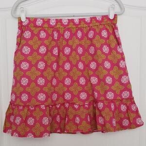 Sigrid Olsen 100% Cotton Pull-on Mini Skirt Size M Golf‎ Hawaiian Beachy
